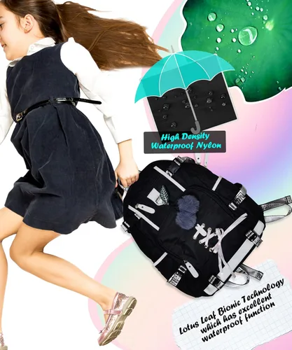 Miniatura 3 de Mochila para mujeres, adolescentes, niños y niñas, resistente al agua, casual, para laptop con puerto de carga USB, bonita bolsa para viajes