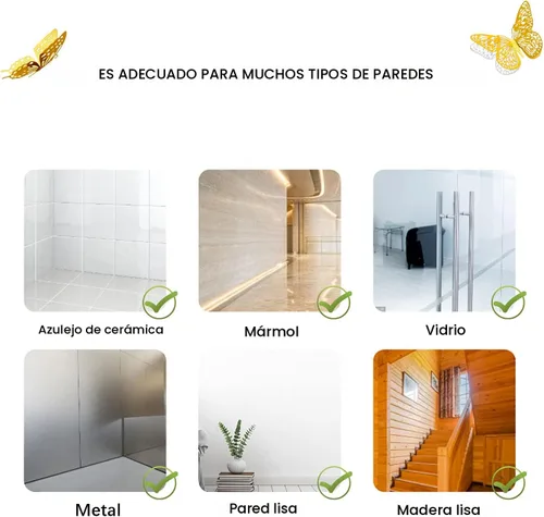 Miniatura 7 de SAOROPEB Decoración de pared de mariposa 3D, 48 piezas, 4 estilos, 3 tamaños, decoraciones de mariposa dorada para celebraciones de cumpleaños