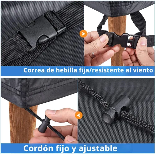 Miniatura 3 de Funda para Sofá de Patio de Servicio Pesado Impermeable, Mrrihand Funda para Sofá Loveseat de Exterior de 2 Plazas, Funda para Muebles de Patio