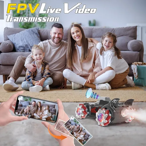 Miniatura 9 de Yasola Auto RC con cámara para niños, control remoto giratorio de 360° de alta velocidad, vehículo de acrobacias de juguete para niños y niñas