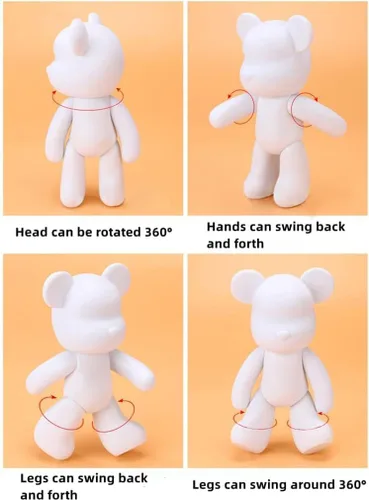 Miniatura 4 de HANDA - Juego de pintura de oso de peluche fluido para bricolaje, decoración creativa para el hogar, figura de muñeca hecha a mano, juguetes