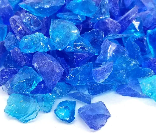 Miniatura 23 de (5 libras de mezcla de cobalto y azul de primera calidad, para interiores y exteriores, vidrio de fuego triturado para interiores y exteriores