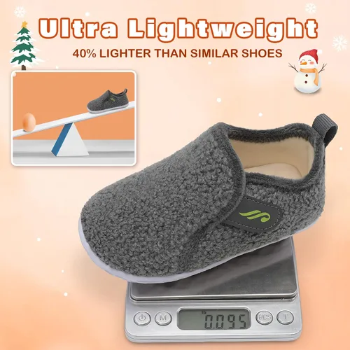 Miniatura 2 de JIASUQI Pantuflas mullidas para niños pequeños, zapatos cálidos para la casa para niños y niñas