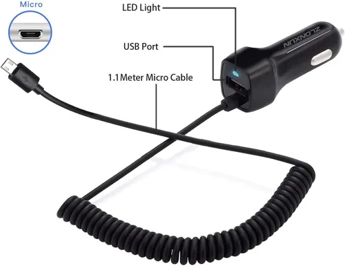 Miniatura 3 de Cargador de coche con cable micro USB para Samsung Galaxy S7 Edge/A10/S6/J7/J8/J6/A9, LG K20/K30/G4/Stylo 3, Motorola X/Moto E7/E6/G5, HTC m9/m8