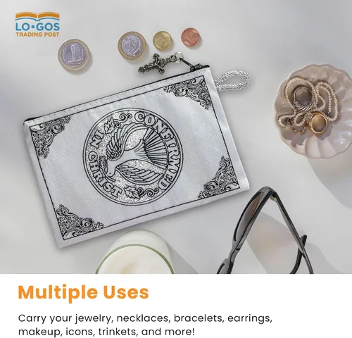 Miniatura 85 de Bolsa de rosario católico, estuche de rosario de bautismo para niños con números 6:24-26, versículo de la Biblia, 4 x 6 pulgadas, joyería y monedero