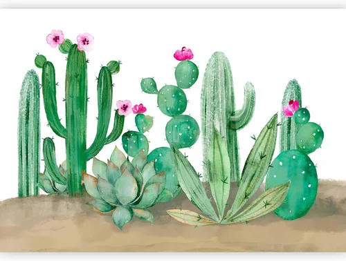 artgeist Mural de pared Cactus 79 x 55 pulgadas - Papel tapiz no tejido de vellón Decoración de pared Impresión fotográfica Diseño de imagen Mural