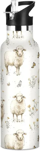 Miniatura 21 de Funny Gorilla White Vacuum Insulated Sports Water Bottle Keeps Hot and Cold with Straw Leakproof BPA Free for Gym Sports 11