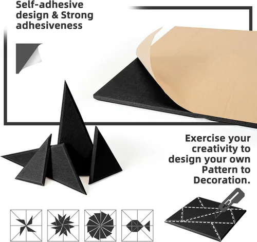 Miniatura 5 de Art3dwallpanels Paquete de 12 Paneles Acústicos de 12" X 12" Paneles de Pared Insonorizantes Autoadhesivos Amortiguadores de Sonido, Decoración