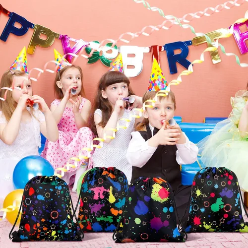 Miniatura 6 de Funtery 32 Bolsas con Cordón para Fiestas Brillantes, Favores de Fiesta Brillante, Bolsas de Dulces de Cumpleaños Neón para Adolescentes, Regalos