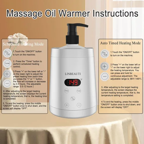 Miniatura 4 de Calentador de aceite de masaje profesional, calentador de loción para spa, calentador de aceite automático, crema de loción esencial calentada