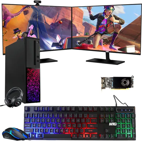 Miniatura 14 de TechMagnet PC de escritorio para juegos, Intel i5 6ª generación, Galaxy, 16 GB de RAM, SSD de 1 TB, nuevo monitor dual MTG de 24 pulgadas, RX 550