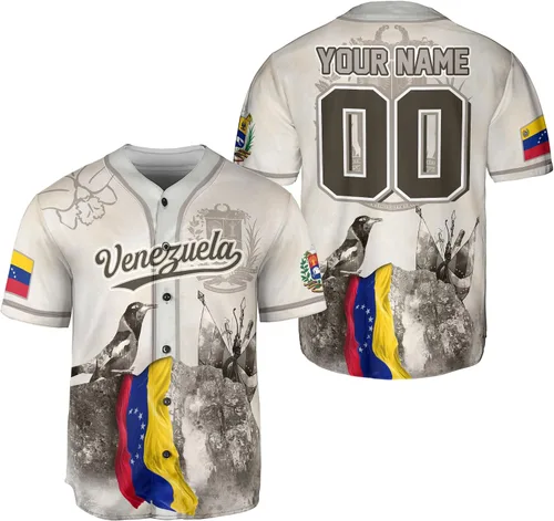 CHIARA CONTI11 Camiseta de béisbol personalizada de Venezuela, camisetas de Venezuela para hombres, camiseta de Venezuela, camisa de Venezuela