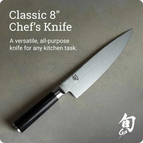 Miniatura 3 de Shun cuchillo clásico para chef, 8 pulgadas, Negro