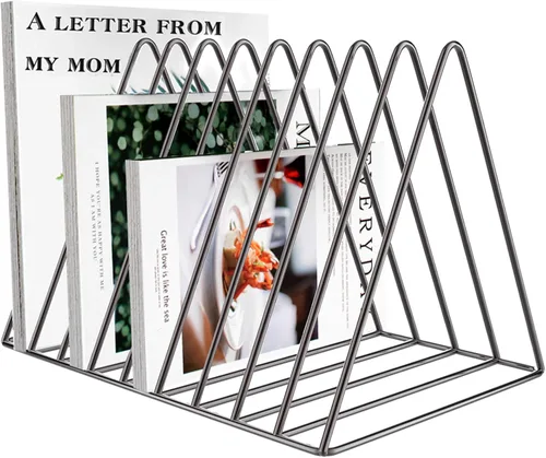 Soporte para carpetas de archivos, organizador de archivos de escritorio, soporte para discos de vinilo, estante para libros, revistas, clasificador