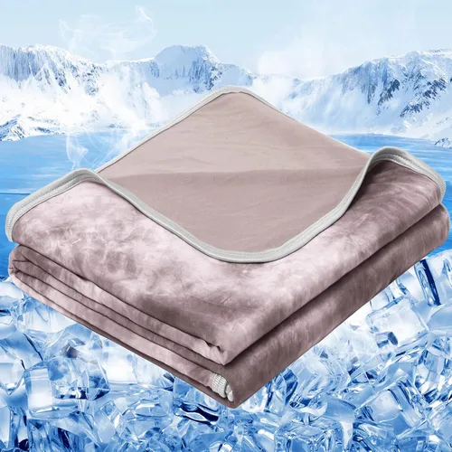 Miniatura 9 de inhand Manta refrescante (50 x 60 pulgadas), mantas refrescantes para personas que duermen con calor, absorbe el calor para mantener a los adultos