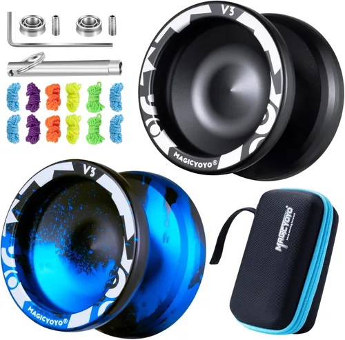 Miniatura 20 de MAGICYOYO Yoyos responsivos para niños principiantes, paquete de 2 Pro Yoyo, truco de doble función, Yoyo V3 + Yoyo K2 de cristal con 12 cuerdas