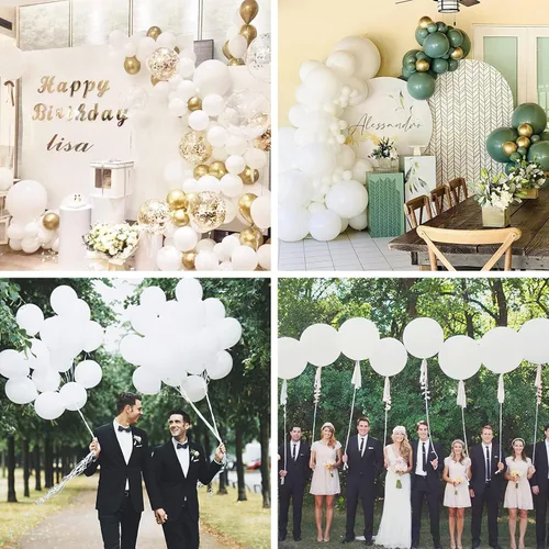Miniatura 6 de 120 globos verdes de 5 pulgadas y globos blancos, 120 unidades de 5 pulgadas
