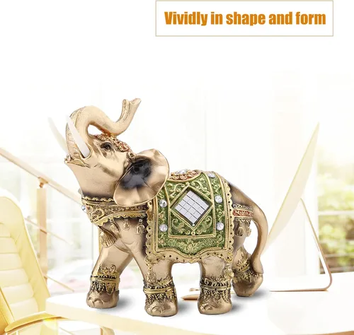 Miniatura 2 de Estatua de elefante de la suerte para decoración del hogar, tienda y recepción, elefante tailandés de la buena suerte Feng Shui, tres tamaños
