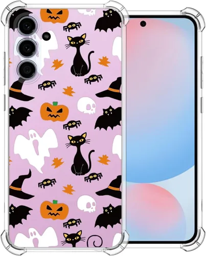 Miniatura 10 de Funda transparente de Halloween para Google 6a, con patrón de fantasma, funda protectora de TPU suave, delgada, a prueba de golpes, para niños