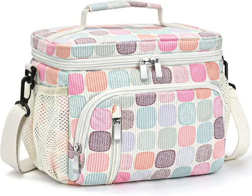 Miniatura 34 de Lonchera para Hombres, Bolsa de Almuerzo con Doble Aislamiento Reutilizable a Prueba de Fugas Bolsa Refrigeradora Portátil Bolsa de Comida para Negro