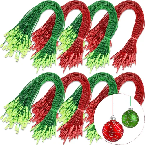 Miniatura 8 de Shappy 1000 Piezas Ganchos para Adornos Navideños Colgadores de Adornos Cordón Precortado Fácil Bloqueo con Broche a Presión Cuerdas Precortadas