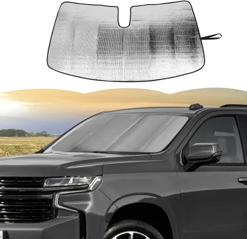 RT-TCZ Parasol para parabrisas con protección térmica para ventana de GMC Yukon 2021-2024, para Chevrolet Tahoe 2021-2024, para SUV suburbano Parte