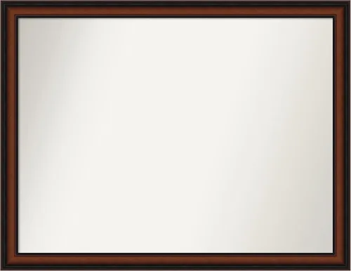 Miniatura 221 de Amanti Art Espejo de pared personalizado no biselado (24 x 27 pulgadas), marco estrecho de nogal chipre - varios tamaños personalizados - Espejo
