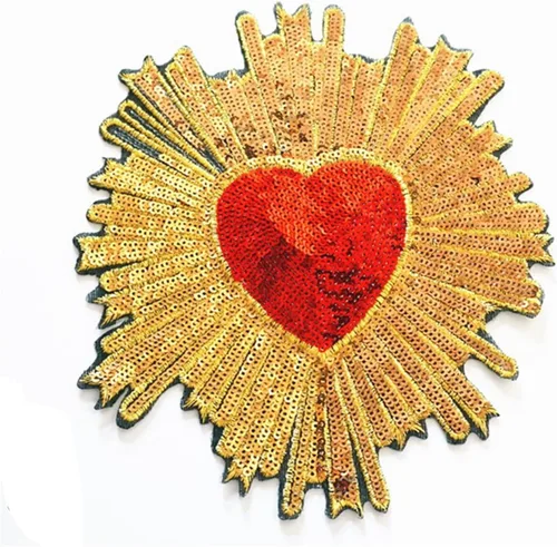 Parches para planchar con lentejuelas, parches bordados, apliques, ropa compatible con jeans, camisetas con capucha (amarillo)