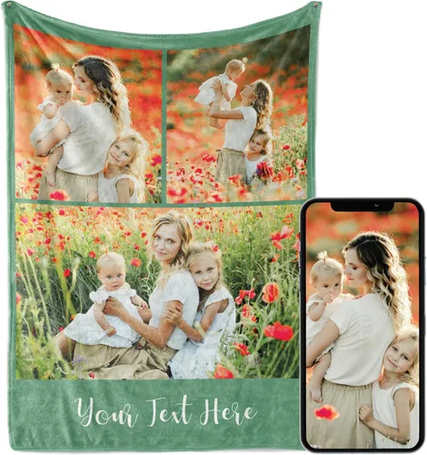 Miniatura 10 de Manta personalizada con imagen, se envía al día siguiente, impresa en Estados Unidos, manta de fotos personalizada, colores vibrantes, suave