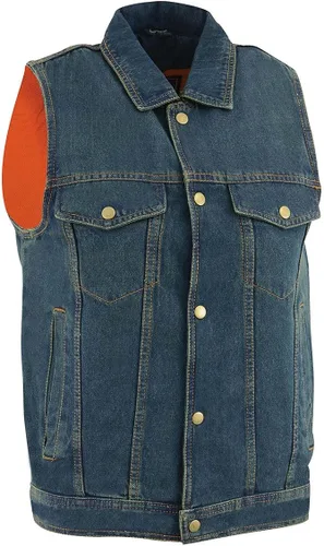 Miniatura 8 de Chaleco vaquero para hombre, estilo motorista, modelo Edge