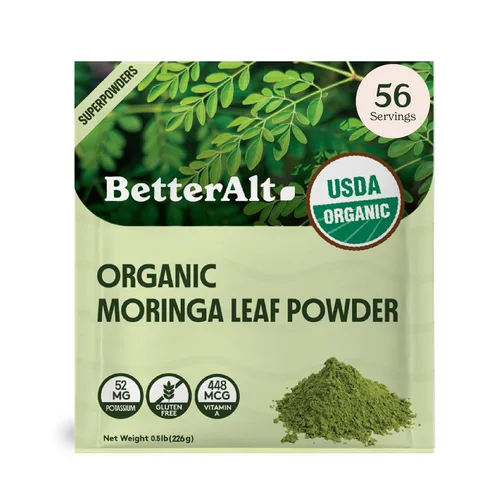 Miniatura 9 de Better Alt Polvo de moringa orgánico, certificado por USDA, polvo de hoja de moringa, perfecto para batidos, té, bebidas y recetas, superalimento