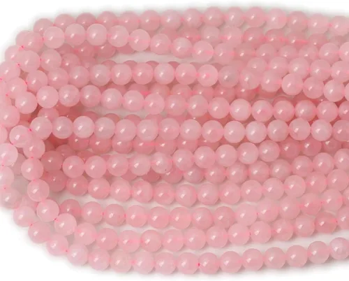 Miniatura 5 de Pulsera de cuentas de cuarzo rosa natural AAA para hombre, pulsera elástica para mujer, pulsera elástica (oro de cuarzo rosa)