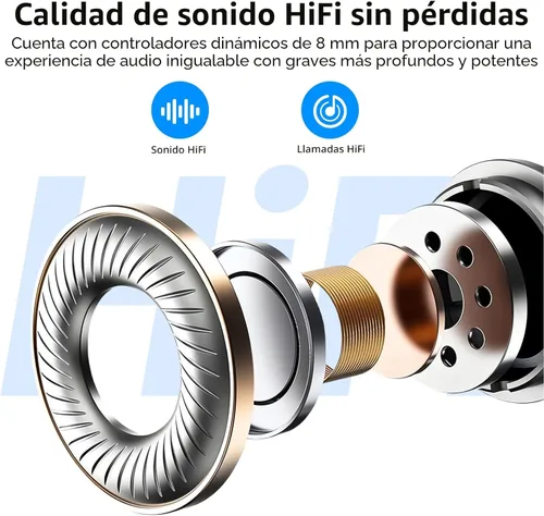 Miniatura 2 de kurdene Auriculares inalámbricos Bluetooth de 5.3 pulgadas, auriculares ligeros, sonido de graves profundos, micrófonos integrados, auriculares