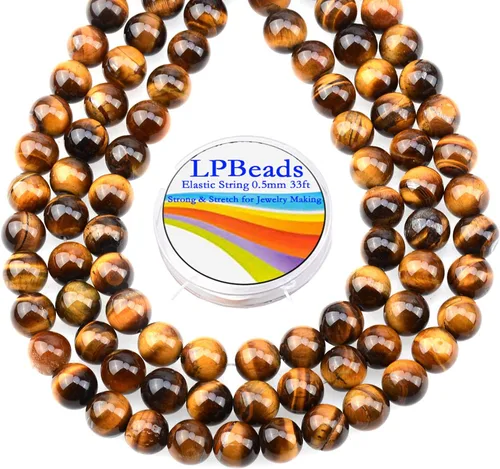 Miniatura 11 de LPBeads 100 piezas de cuentas sueltas de jade blanco natural pulido de 8 mm y redondo con cordón elástico para hacer joyas y pulseras Jade blanco
