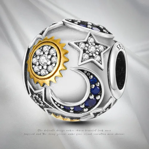 Miniatura 7 de Pandach Dijes de plata de ley 925 para pulsera y collar, colgante con piedras de circonita cúbica 5A, cuentas de joyería, regalos para mujeres