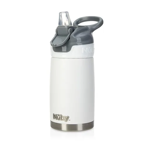 Miniatura 3 de Nuby Thirsty Kids - Vaso de viaje o botella de agua de acero inoxidable Flip-It Reflex antiderrames, 10 onzas, más de 18 meses, color menta