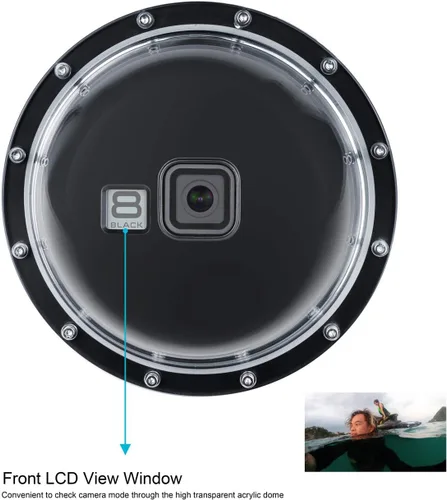 Miniatura 2 de SOONSUN Puerto domo para GoPro Hero 8 Negro, lente de domo subacuático de 147 pies con carcasa impermeable, agarre de mano flotante, gatillo