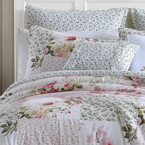 Miniatura 3 de Laura Ashley Inicio - Juego de edredón tamaño individual, ropa de cama reversible de algodón, incluye funda a juego con funda de almohada europea