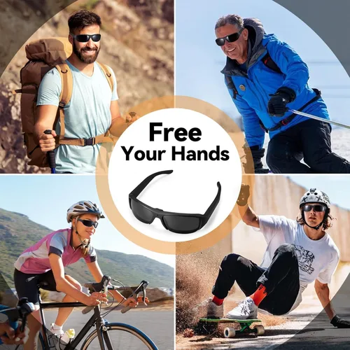 Miniatura 6 de Gafas de Cámara de Video Inteligente 1080p para Hombres - Gafas de Sol de Grabación con Lentes Polarizados de Protección UV HD para Exteriores
