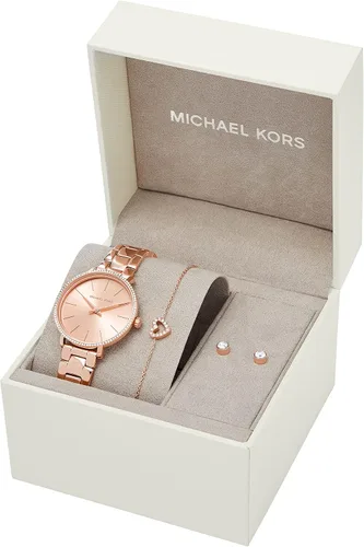 Miniatura 5 de Michael Kors Mini reloj Pyper de dos manos de acero inoxidable para mujer MK4588 - Reloj de malla de acero inoxidable de dos manecillas