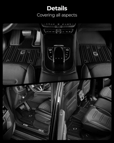 Miniatura 2 de 3W Alfombrillas de Piso y Forro de Carga Compatibles con Mercedes-Benz Clase G SUV 2019-2024 2025 TPE Para Todo Clima Ajuste Personalizado