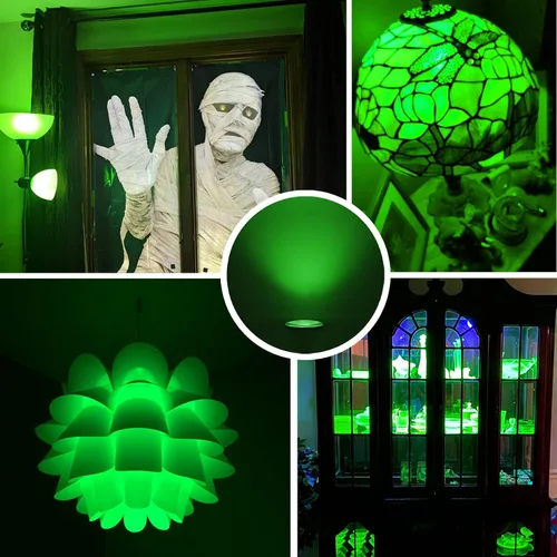 Miniatura 4 de Bombilla verde Par38 – 15 W (equivalente a 100 vatios) – Luces de inundación verdes E26, paquete de 2 unidades, decoración de fiestas, porche
