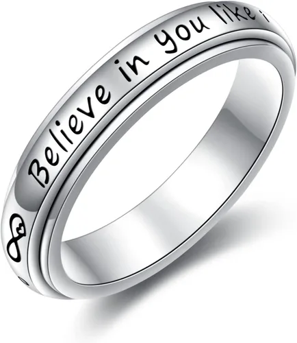 Anillo de ansiedad para mujer, plata de ley 925, anillos giratorios para aliviar el aburrimiento, TDAH, autismo, anillos antiestrés, joyería para