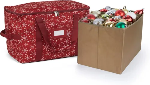 Miniatura 61 de Covermates Keepsakes Bolsa de almacenamiento ajustable para adornos, poliéster resistente, separadores acolchados y bandejas FlexGrid, organizador