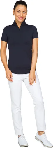 Miniatura 3 de IBKUL Athleisure Wear Sun Protective UPF 50+ Icefil Cooling Short Sleeve Mock Neck Top - 87000
