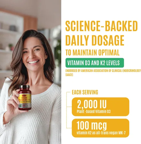 Miniatura 4 de FAMILI+ 180 Días de Vitamina Vegana D3+K2 en Cápsulas Blandas con Aceite de MCT de Coco 2000UI de Vitamina D3 de Fuente Vegetal + 100 mcg
