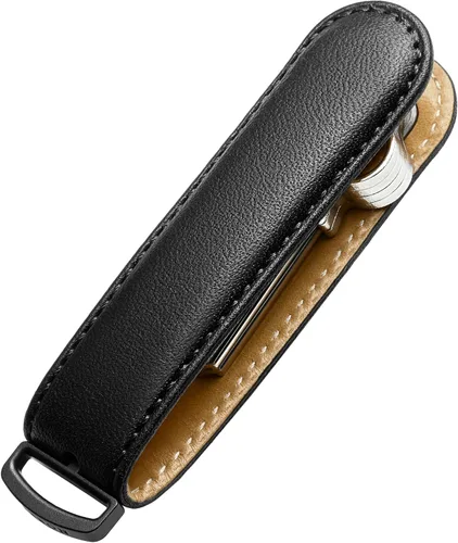 Miniatura 3 de Jibbon Organizador de llaves de cuero italiano de alta calidad, elegante llavero con acero inoxidable 316 de grado marino, llavero compacto EDC