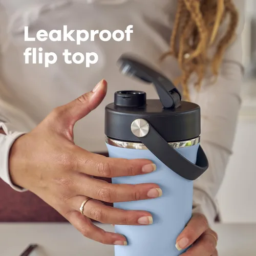 Miniatura 5 de Hydro Flask Botella agitadora – Botella de gimnasio de acero inoxidable aislada para preentrenamiento y proteína 24 onzas Agave Verde