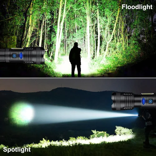 Miniatura 4 de KINGCAESAR - Linternas de 90,000 lúmenes altos, paquete de 2, linterna recargable ultra brillante con 7 modos de luz, luz LED con alta potencia