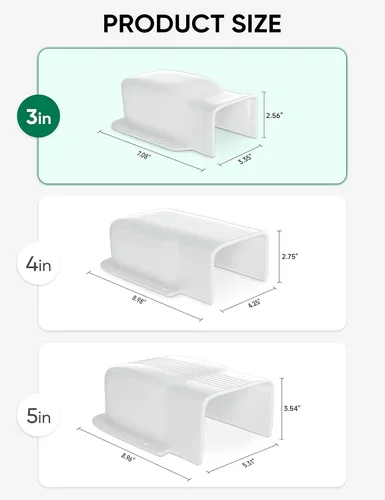 Miniatura 2 de Juego de cubierta de pared de entrada de 3" con accesorios de PVC para decoración de mini split sin conductos, aire acondicionado central y bombas